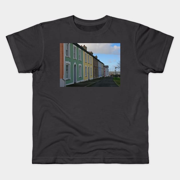 Rainbow Row, Aberaeron, February 2020 Kids T-Shirt by RedHillDigital